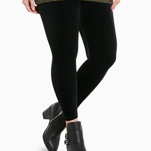 Black velvet leggings